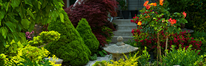 Garden path with stone landscaping